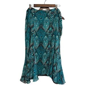 Oscar by Oscar de la Renta 100% Silk Paisley Midi Skirt | Size 16